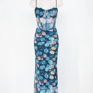 VESTIDO AJUSTADO CORSET AZUL