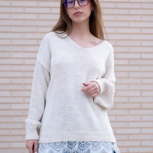 JERSEY DE PUNTO BEIG + ENCAJE